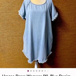Umgee Dress Womens 1XL Blue Denim